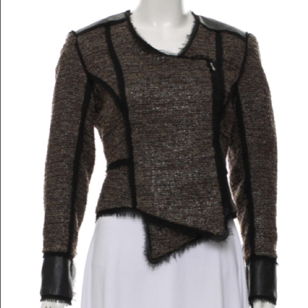 Joy Cioci Casual Zip-Up Jacket - Leather/Wool - S